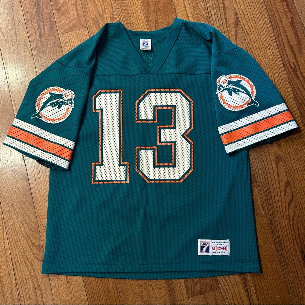 VTG Dan Marino #13 Miami Dolphins NFL Logo7 Home Jersey Men's MEDIUM 42 - 44